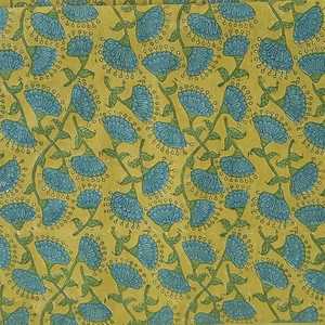 Tela de Algodón Hecha a Mano en India, Tela Estampada a Mano Sanganeri de Jaipur, Material en Bruto para Vestidos - Product Image 5