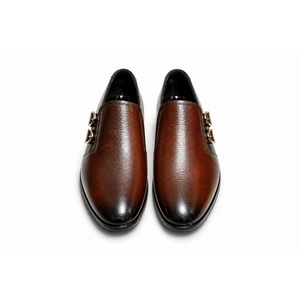 รองเท้าหนังแท้ทำมือทรงหัวแหลมแบบ Monk Strap ป้องกันการเจาะทะลุ กันลื่น หัวเข็มขัดคู่ ปรับแต่งสี/ขนาดได้ - Product Image 3