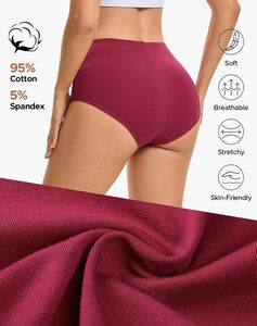 Culottes taille haute pour femmes en mélange coton-élasthanne tricoté, respirantes, écologiques, séchage rapide, avec nœud décoratif, pour usage quotidien - Product Image 5