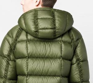 Blouson matelassé à capuche pour homme, vert uni, rembourrage en polyester, imperméable, coupe-vent, fermeture éclair, décontracté, hiver - Product Image 3
