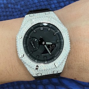 Zenithar Icevault GA2100 Custom Iced Out Watch Metal <b>Case</b> Luxury Stainless Steel CasiOak Build Edition g&shock watch - Product Image 5