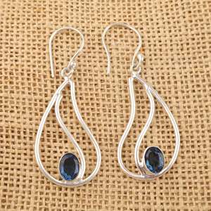 London Blue Topaz Teardrop Stud Earrings 925 Sterling <b>Silver</b> Gold Plated December Birthstone Jewelry Gift for Women Party - Product Image 6