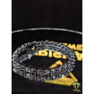 Premium Round Brilliant Cut Moissanite Tennis <b>Bracelet</b> in 925 <b>Sterling</b> <b>Silver</b> <b>Silver</b> Plated with IGI Certified Stones for Men - Product Image 3