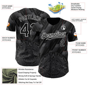 Maillots de baseball personnalisés pour équipes masculines - Impression par sublimation, respirants, séchage rapide, 100 % polyester, col en V, grandes tailles adultes - Product Image 3