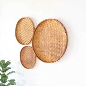ถาดไม้ไผ่ตกแต่งบ้านราคาถูกผนังศิลปะเรียบง่ายสไตล์ร่วมสมัยติดผนังถาด - Product Image 4