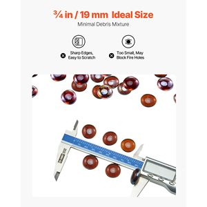 Vetro per Fuoco Resistente alle Alte Temperature 10LBS/4.5KG, Vetro Riflettente da 3/4 Pollici Senza Fumo per Caminetti e Accessori - Product Image 5