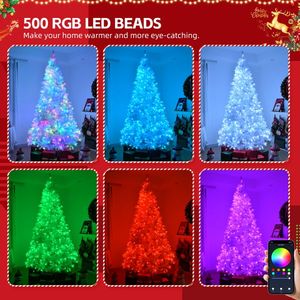 Albero di Natale Artificiale Pre-Illuminato da 2,13 m con 400 Luci RGB e 1150 Punte di Rami, Controllabile tramite App, Rami Pieghevoli - Product Image 5