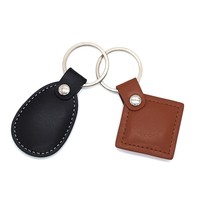 Porte-clés en cuir RFID vierges avec logo personnalisé, carte de paiement NFC, carte de visite - Étanche