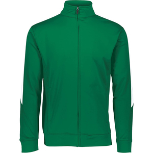 Veste de survêtement unisexe verte à cordon de serrage, col montant, style sportif décontracté pour l'hiver, respirante, en polyester, avec poches latérales - Product Image 1