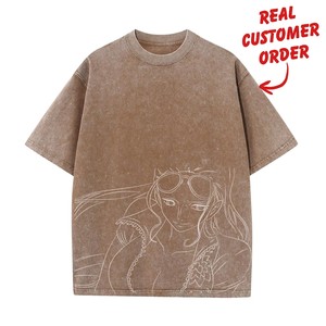 เสื้อยืดผู้ชายสไตล์วินเทจ ย้อมสีแบบแอซิดวอช ผ้าฝ้ายทรงโอเวอร์ไซส์ สตรีทแวร์ ระบายอากาศได้ดี ทนทาน รับผลิตแบบ OEM ODM แบรนด์ส่วนตัว - Product Image 6