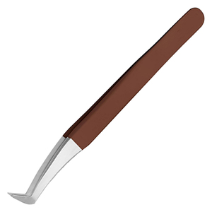 Pince à épiler en acier inoxydable marron ZH INTERNATIONAL, forme en L, pointe de précision, outil pour extensions de cils volume, pince à épiler avec logo personnalisé - Product Image 2