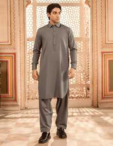 Ensemble de salwar kameez de luxe pour hommes, vêtements indiens et pakistanais, coton classique, tenue traditionnelle pour l'Aïd, vêtements de tous les jours - Product Image 3