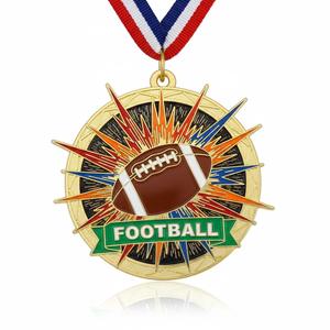 Médailles de football personnalisées en métal émaillé souple pour événements sportifs aux États-Unis - Product Image 2