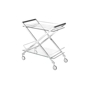 Chariot de service de luxe en métal fait main pour hôtels et restaurants, chariot à boissons moderne en métal fait main, plaqué, sûr, Zahid Exports - Product Image 1