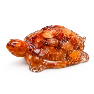 Tortuga de Cristal de Orgonita Tallada en Cornalina Citrino de 2.7 Pulgadas, Figura de Resina con Fragmentos de Piedras Preciosas, Decoración Feng Shui para el Hogar, Regalo - Product Image 1