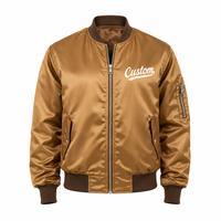 Blouson Bomber en Satin Personnalisé pour Homme, Teint, Respirant, OEM ODM, Vente en Gros, Logo Brodé Personnalisé, Couleur Personnalisée