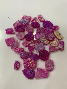 Cuarzo Druzy Rosa Natural de Calidad AAA, Cabujón de Cristal, Piedras Preciosas Sueltas H.A. Gemas de TAMAÑO UNIVERSAL para la Creación de Joyas y Manualidades - Product Image 3