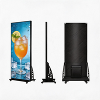 Écran publicitaire numérique autonome sur roulettes avec affichage LED mobile intérieur personnalisé pour les entreprises, les magasins et les centres commerciaux