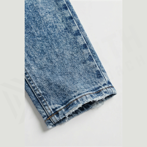 Men's Slim Fit High Waist Distressed Ripped Straight Leg Denim Jeans Cotton Casual <b>Spring</b> Style Pants - Product Image 6