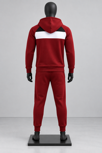Ensemble de survêtement color block à capuche avec sweat-shirt zippé et pantalon de jogging coupe ample pour adultes - Product Image 3