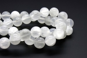 Cuentas de selenita natural lisas y redondas de 10 mm, color blanco, para la fabricación de joyas, manualidades, precio al por mayor, a granel. - Product Image 6