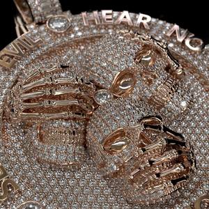 Custom Vvs Moissanite Human Skeleton Iced Out Pendant Pass Diamond Tester 925 Silver Round Brilliant Cut 3D Pendant Fine Jewelry - Product Image 2