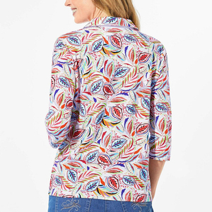Custom Design High Quality Women's for Shirt Short Sleeve Casual Breathable 100% Cotton Silk Screen Printed Golf Causal Wear - Product Image 2