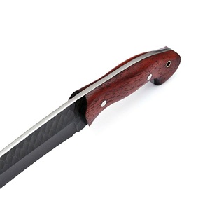 Handmade Forged Hunting Skinning Camping Knife <b>Hammered</b> Black Stainless Steel Blade Wooden Handle OEM High Quality Industrial - Product Image 5