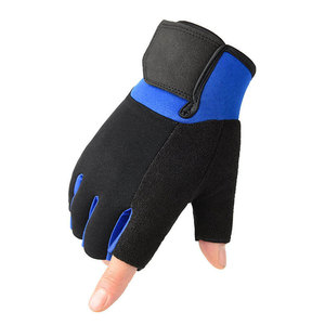Gants de musculation demi-doigts unisexes pour la gym, antidérapants, respirants, avec support de poignet, noirs, fermeture auto-agrippante - Product Image 5