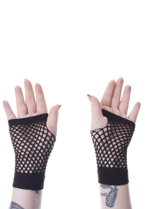 Gants en résille noirs sexy pour femme, style punk ajouré, élégants et confortables, pour mariage - Product Image 6