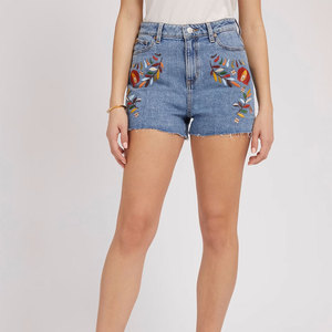Heavy Work Casual Denim Shorts Mid Waist Breathable Womens Summer Regular High Quality Customized Colors - Product Image 3