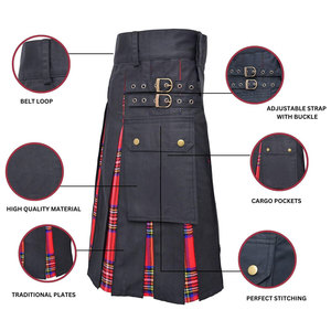 Kilts écossais pour femmes, taille plus, en coton noir et laine acrylique, motif tartan royal Stewart, pour femmes - Product Image 6