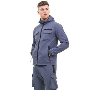 Vente en gros de survêtements unisexes de haute qualité en polyester écologiques avec logo personnalisé Zip 100% Survêtement coupe-vent cargo - Product Image 2