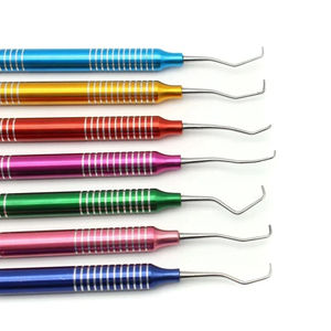 Instrumento médico, cureta dental multicolor, 7 piezas, juego de curetas quirúrgicas para dentistas, cureta periodontal para clínica dental - Product Image 6