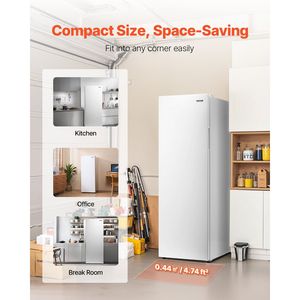 11 Cu.Ft convertibile senza gelo Freezer verticale pannello di controllo temporaneo porta reversibile ripiani in vetro LED frigo in piedi - Product Image 6