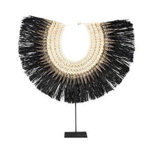 Collar de Borlas de Ratán Moderno, Decoración Artística para el Hogar, Ecológico, Duradero, Forma Redonda, Cuentas Negras, Decoración de Mesa para Sala de Estar - Product Image 1