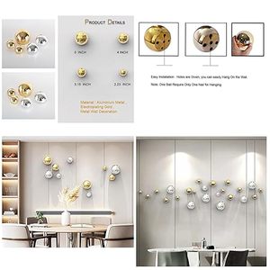 Minimalist <b>Wall</b> Accents Aluminum Metal Circular <b>Decorative</b> Hanging Balls Irregular - Product Image 6