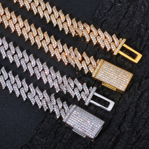 Mens Lab Grown Diamond 925 Silver Iced Out Cuban Link Chain Luxury <b>Statement</b> <b>Necklace</b> - Product Image 3