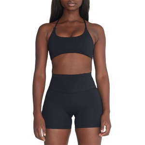 Ensemble soutien-gorge de sport respirant à maintien élevé pour femme, prix abordable, logo personnalisé sur le devant, en Spandex/Nylon, sans couture, pour le fitness, vente en gros OEM - Product Image 1