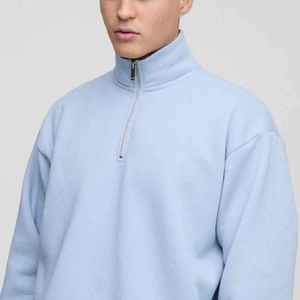 Sweat-shirt en molleton bleu clair pour homme, col montant, coupe classique, couleur unie, style Normcore, tricoté, idéal pour l'automne - Product Image 3