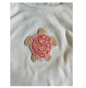 Most Embroidery Baby Beaded Heart-Shaped Engagement Cotton <b>T</b> <b>Shirt</b> Sample Making <b>T</b>-<b>shirt</b> hot girl Top Selling Beaded Baby Use - Product Image 6