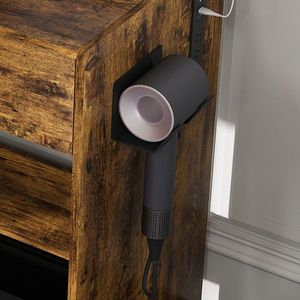 Toeletta Compatta in Stile Europeo con Specchio a Luci LED Regolabili, Presa di Corrente e Supporto per Asciugacapelli, Sgabello per Spazi Ridotti - Product Image 4