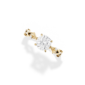 Bague de fiançailles en diamant taille coussin, or rose 10K, sertissage à griffes, style classique pour femme - Product Image 4