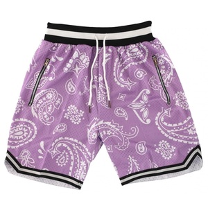 Pantalones Cortos Deportivos de Malla Azul Claro con Estampado Paisley para Hombre, con Cordón Ajustable, Bolsillos con Cremallera, Ropa Deportiva Informal de Verano - Product Image 6