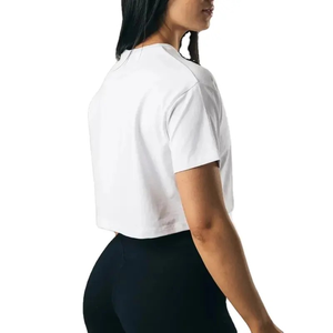 Crop top respirant personnalisé pour femmes, vente en gros, vêtements d'été, crop top t-shirts pour filles - Product Image 5