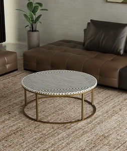 Modern Handmade Eco-Friendly Bone <b>Round</b> Stool <b>Console</b> <b>Table</b> for Home Decoration Uttar Pradesh Origin F S INTERNATIONAL MUG Model - Product Image 4