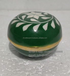 High Quality Modern Unique Design Metal Dessert Storage <b>Box</b> Mother Pearl Inlay Lid Ramadan Gift Decorative Pattern for Wedding - Product Image 1