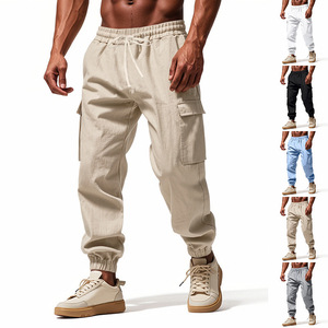 Pantalones Cargo Largos para <span class=keywords><strong>Hombre</strong></span> - Pantalones Deportivos Casuales Holgados de Talla Grande <span class=keywords><strong>con</strong></span> Logotipo Personalizado al por Mayor para Gimnasio y Aire Libre, Nuevos Pantalones Cargo de Color Sólido - Product Image 1