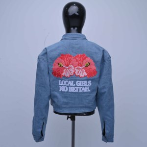 Women's <b>Cropped</b> <b>Denim</b> Trucker <b>Jacket</b> Solid Color Turn-down Collar Full Sleeve Frayed Hem Autumn Casual Coat Long Sleeves Fashion - Product Image 2