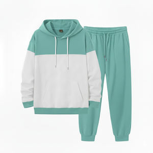 Ensemble de survêtement personnalisé avec logo imprimé délavé à l'acide 2026, 100 % coton molletonné pour homme - Product Image 1